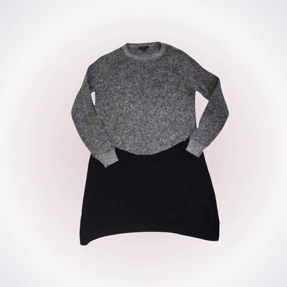 Cos Color Block Black and Gray Long Tunic Sweater | Sz XS - Picture 1 of 5